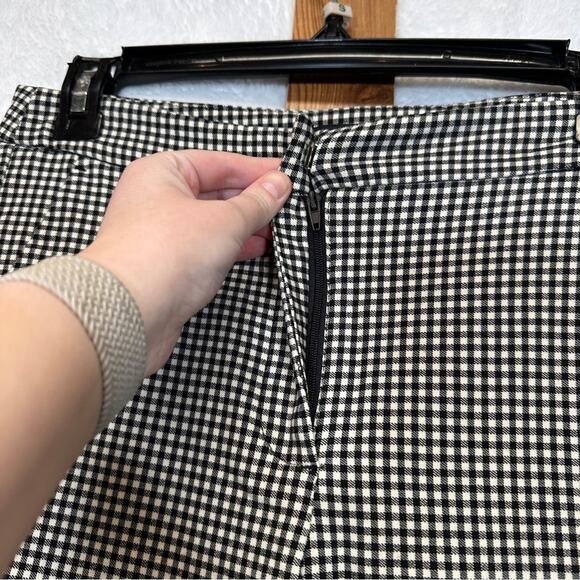 Zara Black & White Gingham Print High Rise Ankle Pants Size S - Picture 3 of 12